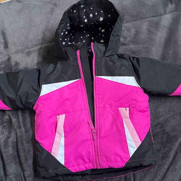 WonderKids 4in1 Toddler Jacket 18M Weather-Resistant Hot Pink/Black/White - Picture 1 of 12